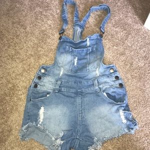 Jean short overalls